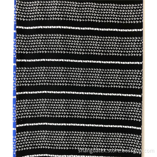 Color Background White Stripe Rayon 30S 120Gsm Printed